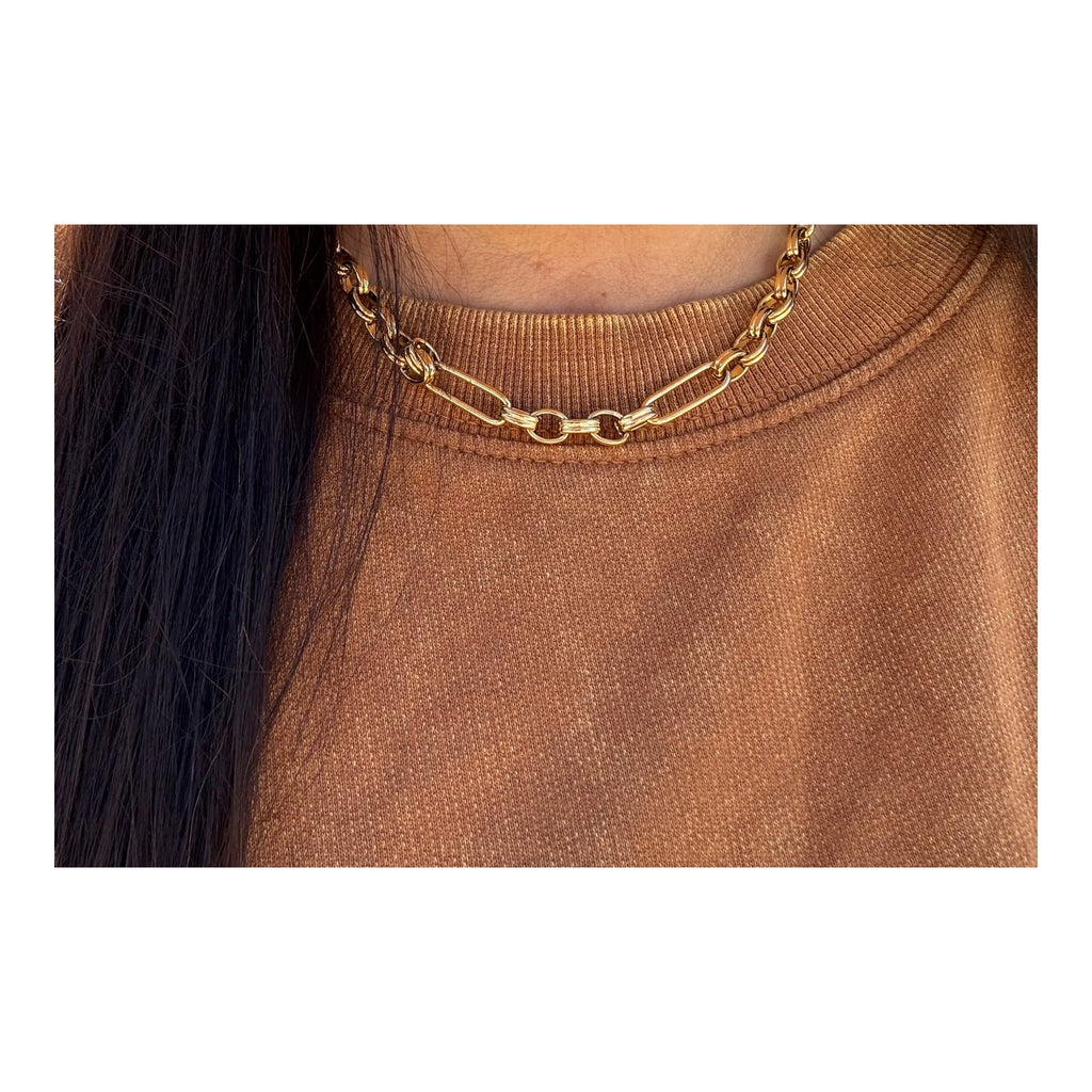 Golden Tides Charm Holder Necklace – Paperclip Chain