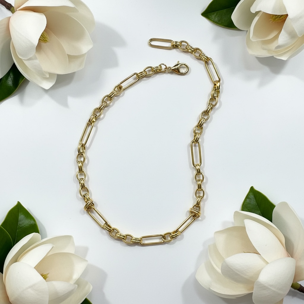 Golden Tides Charm Holder Necklace – Paperclip Chain